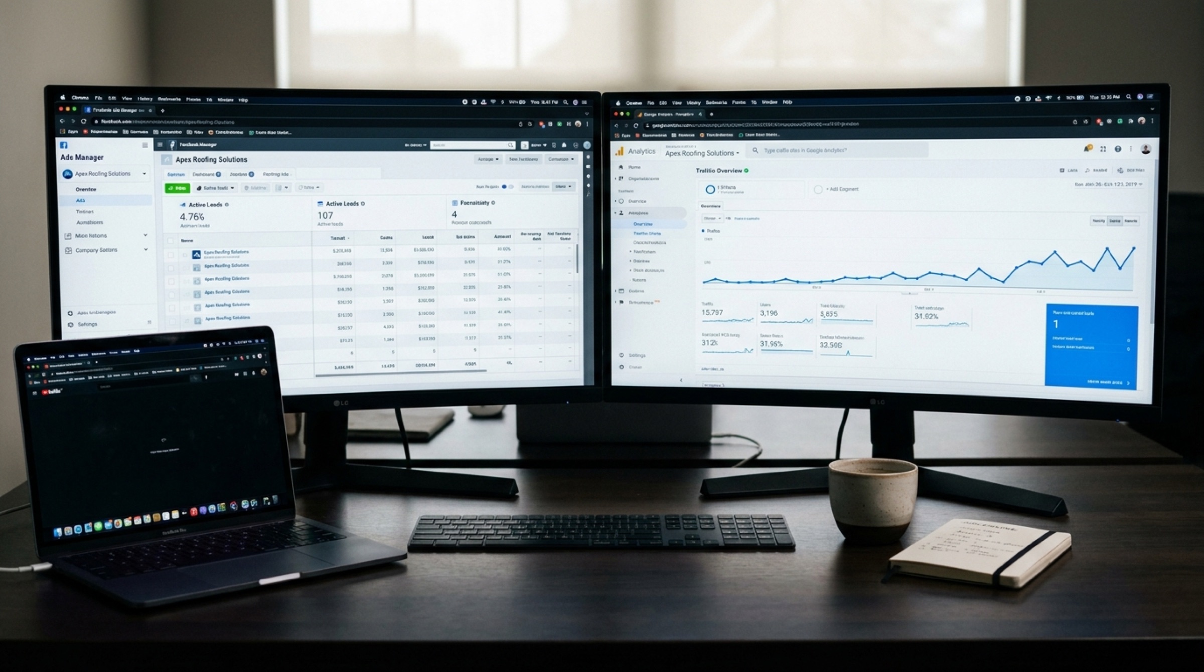 Marketing results dashboard for a Long Island contractor